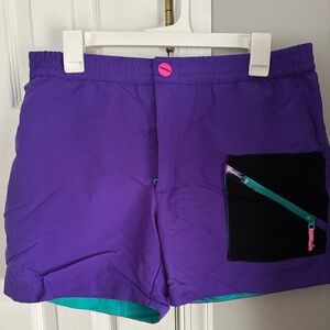 Chubbies Purple Athletic Shorts with Black Pocket